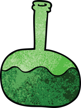 bir insan tarafından çizilmiş karikatür deney iksirleri.