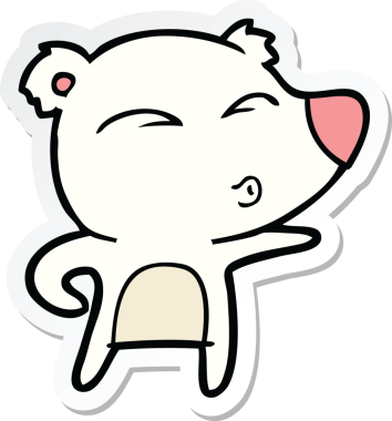 Bir insan tarafından çizilmiş kutup ayısını açıklayan bir karikatür çıkartması.