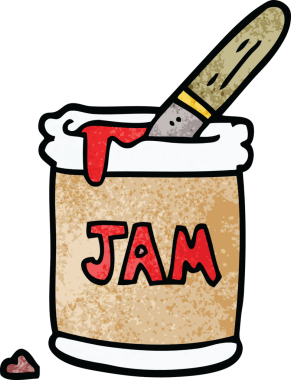 karikatür reçel kavanozu bir insan tarafından çizildi