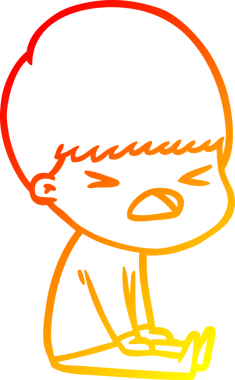 İnsan tarafından çizilmiş bir çizgi filmin sıcak gradyan çizimi.