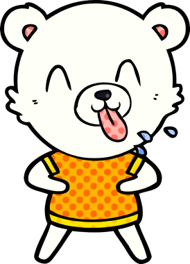 Bir insan tarafından çizilmiş mutlu kutup ayısı karikatürü