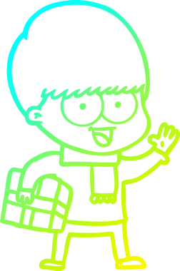 Bir insan tarafından çizilmiş mutlu çizgi film çocuğu çizimi.