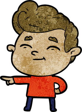 Bir insan tarafından çizilmiş mutlu çizgi film adamı.