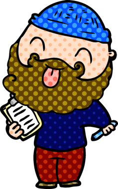 Bir insan tarafından çizilmiş sakallı bir adam.