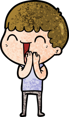 Bir insan tarafından çizilmiş mutlu bir adam.