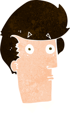 bir insan tarafından çizilen karikatür şaşırmış ifadesi