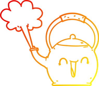 Bir insan tarafından çizilmiş bir karikatürün sıcak gradyan çizimi