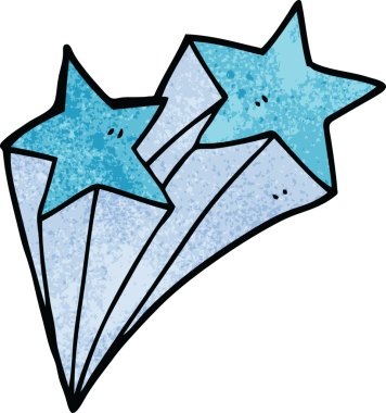 Bir insan tarafından çizilmiş karalama yıldızları.