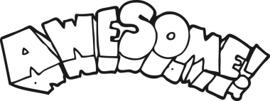 El yazısıyla çizilmiş siyah beyaz bir çizgi film. Bir insan tarafından çizilmiş harika bir kelime.