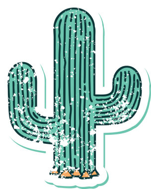 Bir insan tarafından çizilmiş bir kaktüsün sembolik dövmesi.