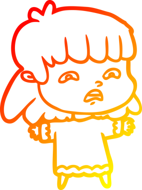 İnsan tarafından çizilmiş endişeli bir karikatür çizimi.