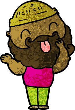 Bir insan tarafından çizilmiş sakallı bir adam.