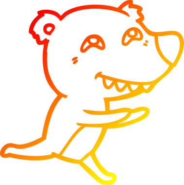 Bir insan tarafından çizilen çizgi film ayısının sıcak çizgi çizimi