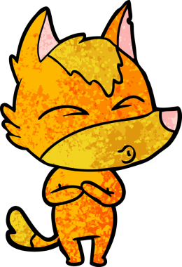 Bir insan tarafından çizilmiş tilki çizgi film karakteri