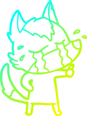 Bir insan tarafından çizilmiş ağlayan kurdun soğuk çizgi çizimi.