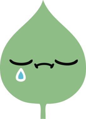 Bir insan tarafından çizilmiş dışavurumsal yaprağın düz renk retro karikatürü