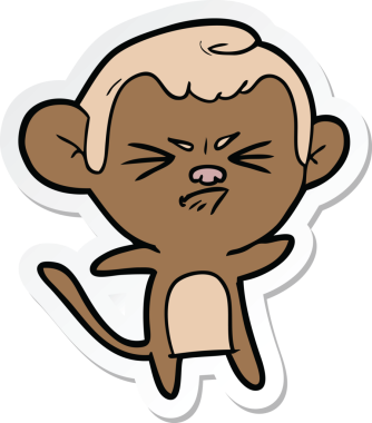 Bir insan tarafından çizilmiş sinir bozucu bir maymunun çıkartması.