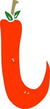 Bir insan tarafından çizilmiş kırmızı acı biber.