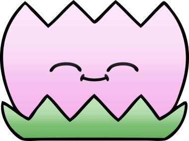 Bir insan tarafından çizilmiş bir nilüfer çiçeğinin gölgeli karikatürü.