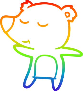 Bir insan tarafından çizilmiş mutlu bir çizgi film ayısının çizimi.