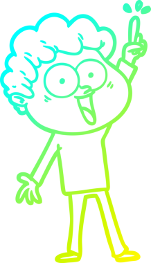 Bir insan tarafından çizilmiş mutlu bir adamın soğuk çizgi çizimi.