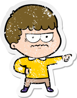 Bir insan tarafından çizilmiş mutlu bir adamın sıkıntılı çıkartması.