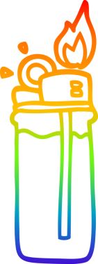 gökkuşağı gradyan çizgi çizimi bir insan tarafından çizilmiş tek kullanımlık bir çakmak