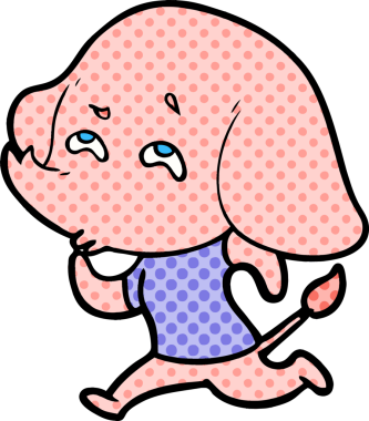 Bir insan tarafından çizilmiş karikatür fili