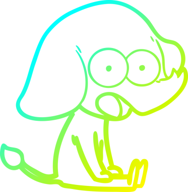 Bir insan tarafından çizilmiş şirin bir filin soğuk gradyan çizgisi