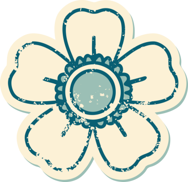 Bir insan tarafından çizilmiş bir çiçeğin sembolik dövmesi.