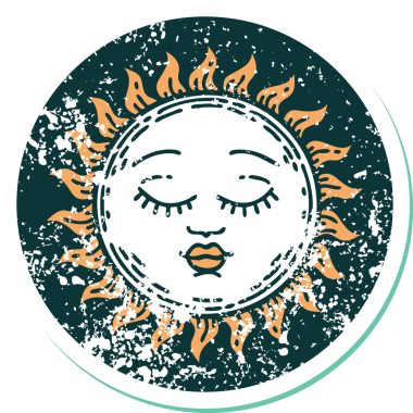 Bir insan tarafından çizilmiş bir güneşin sembolik dövmesi.