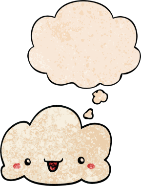 bir insan tarafından çizilmiş grunge desen biçiminde düşünce baloncuğu olan çizgi film bulutu