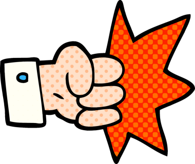 Bir insan tarafından çizilmiş bir karalama yumruğu.