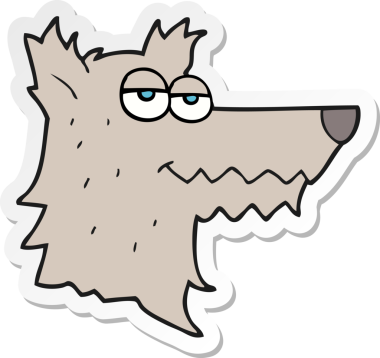 Bir insan tarafından çizilmiş kurt kafasının çıkartması.