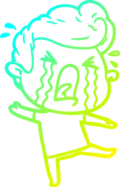 Bir insan tarafından çizilmiş ağlayan bir karikatür çizimi.