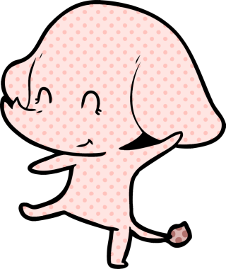 Bir insan tarafından çizilmiş şirin bir fil.