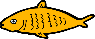 bir insan tarafından çizilmiş karikatür balığı