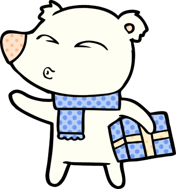 Bir insan tarafından çizilmiş kutup ayısı çizgi filmi.