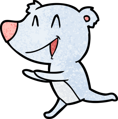 Koşan ayı karikatürü bir insan tarafından çizildi