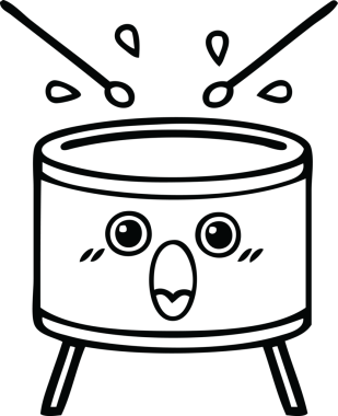 Bir insan tarafından çizilmiş davul çizimi