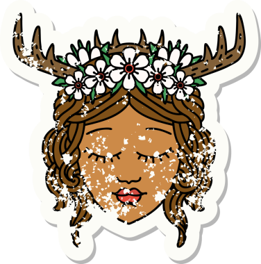 Retro Dövme Tarzı İnsan Druid karakteri bir insan tarafından çizilmiş