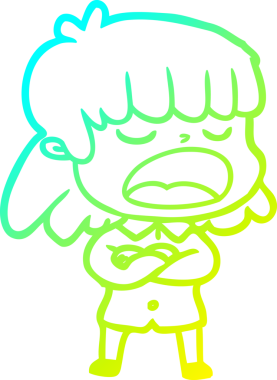 Bir insan tarafından yüksek sesle çizilmiş bir karikatür kadın çizimi.