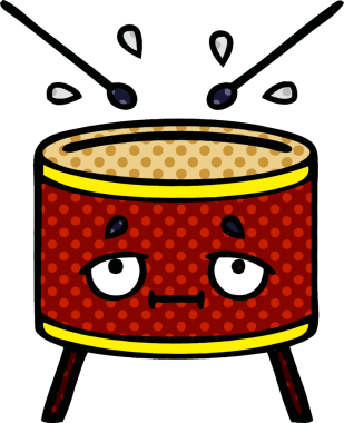 bir insan tarafından çizilmiş bir davul karikatürü.