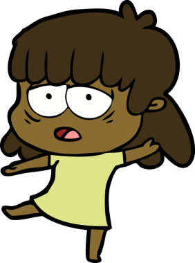 Bir insan tarafından çizilmiş yorgun bir kadın.