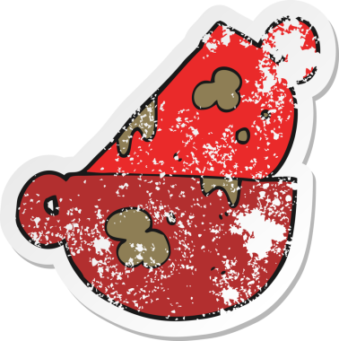 Bir insan tarafından çizilmiş bir yığın kirli kahve fincanının gerilimli retro yapıştırması