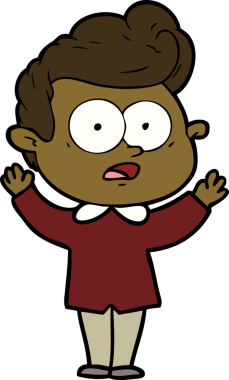 Bir insan tarafından çizilmiş çizgi film bakışlı adam.