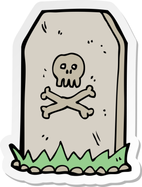 Bir insan tarafından çizilmiş ürkütücü bir karikatür çıkartması.