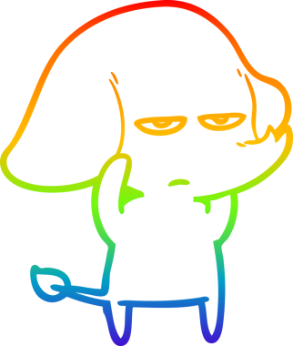 gökkuşağı gradyan çizimi bir insan tarafından çizilmiş bir karikatür fili