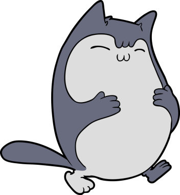 Bir insan tarafından çizilmiş çizgi film kedisi.