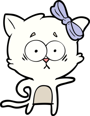 Bir insan tarafından çizilmiş çizgi film kedisi.